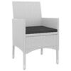 vidaXL Garden Dining Set White PE Rattan Medium Seats Plenty