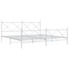 vidaXL Bed Frame White Steel 79 in x 79 in Bed Frame Rectangular
