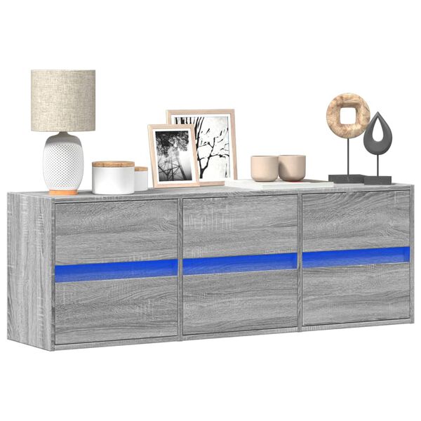 vidaXL TV Wall Cabinet Grey Sonoma Engineered Wood Medium