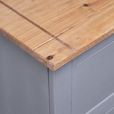 vidaXL Sideboard Gray 36.6"x15.7"x31.5" Solid Pinewood Panama Range