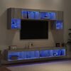 vidaXL 6 Piece TV Wall Units with LED Gray Sonoma Engineered Wood