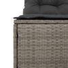 vidaXL Garden Sofa Grey PE Rattan 21.3 in W x 25.2 in D x 21.3 in H