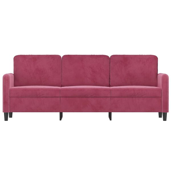 vidaXL 3-seater Sofa Wine Red