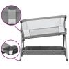 vidaXL Baby Bed With Mattress Light grey Linen fabric, mesh, iron