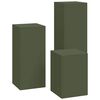 vidaXL Plant Stand 3 pcs Olive green Steel