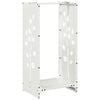 vidaXL Firewood Rack White 15.7x11.8x31.5" Cold-rolled steel