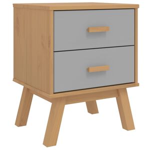 vidaXL Bedside Cabinet Grey, Brown Solid pine wood, Engineered wood