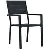 vidaXL Garden Chair Set of 4 Black HDPE 4 chairs Durable
