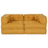 vidaXL Modular Sofa 2 pcs Yellow 55.12 x 27.56 x 22.05 in Fabric