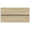 vidaXL Bathroom Furniture Set Sonoma oak, White Engineered wood, Ceramic