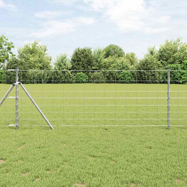 vidaXL Field Fence Gray 2.6'x 32.8'Steel
