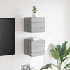 vidaXL Wall Mounted TV Cabinet Set of 2 Gray Sonoma Engineered wood