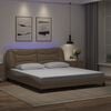 vidaXL Bed Frame Cappuccino Faux leather, metal, solid pine wood, plywood