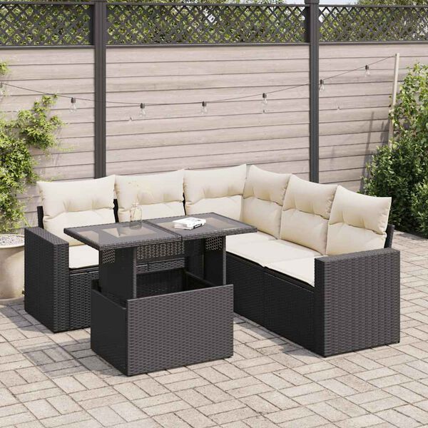 vidaXL Garden Sofa Set Black