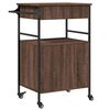 vidaXL Kitchen Trolley Brown Oak 22"x16.9"x35.2" Engineered Wood