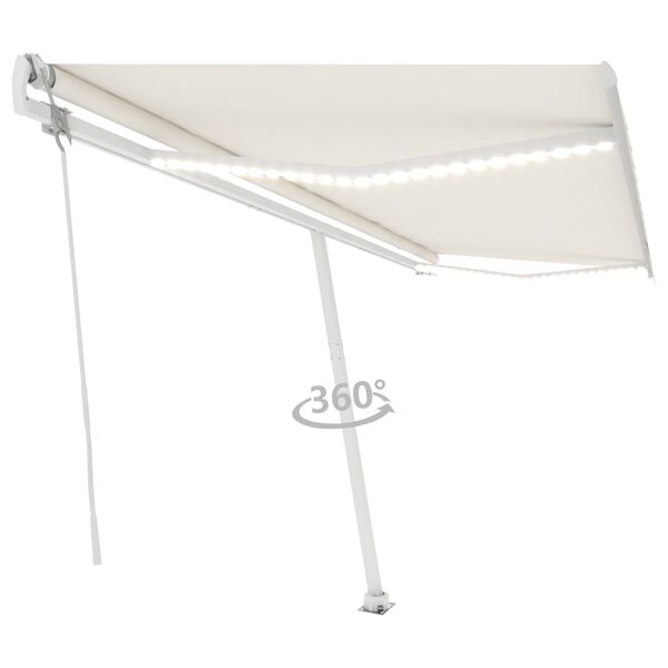 vidaXL Retractable Awning Cream