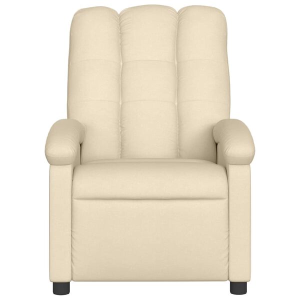 vidaXL Recliner Chair Cream 100% Polyester, Metal, Plywood