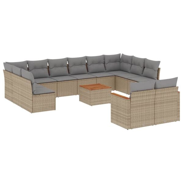 vidaXL Garden Sofa Set Mix Beige and Light Grey