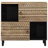 vidaXL Sideboard Black and natural wood Solid rough mango wood, iron