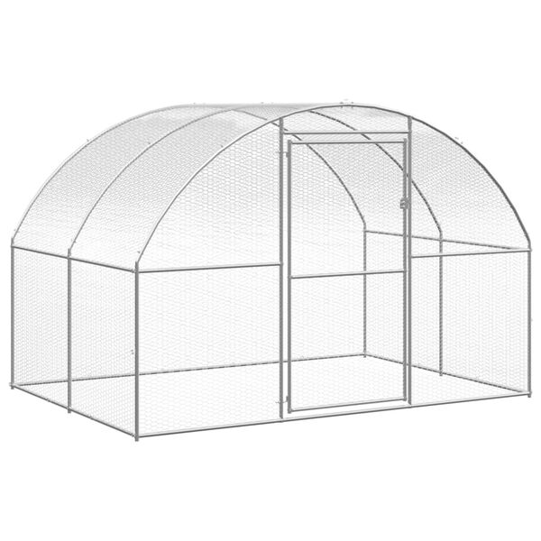 vidaXL Chicken Coop Silver Galvanized steel Large Tough Chicken Coop