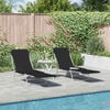 vidaXL Sunlounger Set of 2 Black