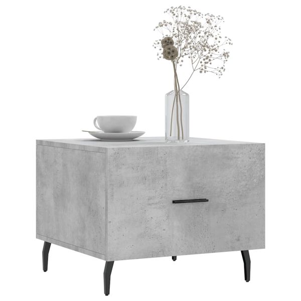 vidaXL Coffee Table Concrete grey Engineered wood, Iron 19.7x19.7 in