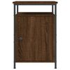 vidaXL Bedside Cabinet Set of 2 Brown Oak Engineered Wood, Iron
