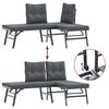 vidaXL Bench Set Black, Anthracite Powder-coated steel, polyester Large