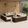 vidaXL Garden Lounge Set Brown, Cream