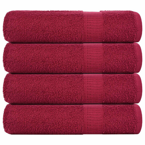 vidaXL Bath Towel Set of 4 Bordeaux 100% Cotton 39.4 x 59.1 in Durable
