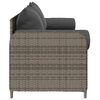 vidaXL Garden Sofa Grey PE rattan 3-Seater Removable Covers