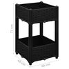 vidaXL Raised Bed Black Polypropylene 15.7 x 15.7 x 28.0 in Durable