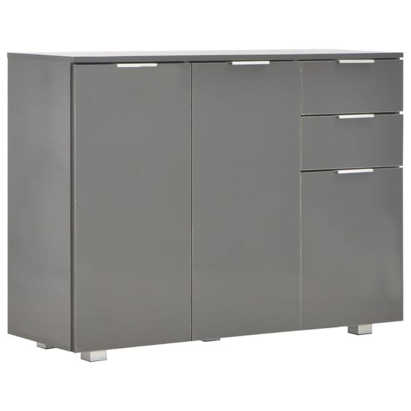 vidaXL Sideboard High Gloss Grey Tough Engineered wood Medium Sideboard