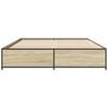 vidaXL Bed Frame Sonoma Oak Engineered Wood, Steel King Size Tough