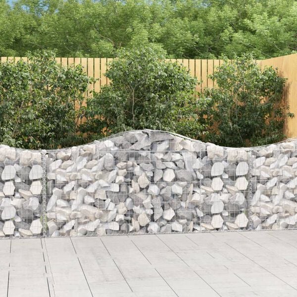 vidaXL Gabion Basket Set of 4 Silver Galvanized Iron
