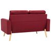 vidaXL Sofa Wine Red Fabric (100% polyester), solid pine wood, rubberwood