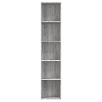 vidaXL Book Cabinet Gray Sonoma 15.7"x11.8"x74.4" Engineered Wood
