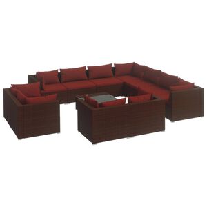 vidaXL Garden Lounge Set Brown and Cinnamon red