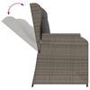 vidaXL Garden Lounge Set Grey PE Rattan Large Adjustable Armrests