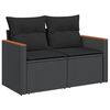 vidaXL Garden Sofa Set Black PE rattan 7 Piece Set Modular