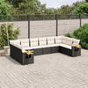 vidaXL Garden Sofa Set Black, Cream White