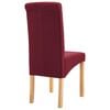 vidaXL Dining Chair Set of 2 Red Fabric and Wood Standard Ergonomic