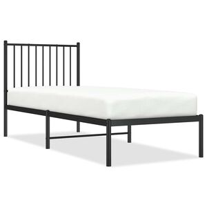 vidaXL Bed Frame Black Powder-Coated Steel Small Single Bed Frame