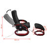 vidaXL Massage Chair with Footstool Black Faux Leather
