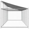 vidaXL Dog Cage Grey Galvanized Steel Large Strong Dog Cage