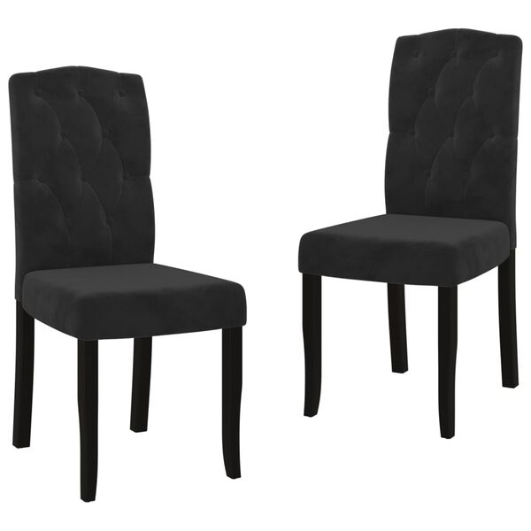 vidaXL Dining Chairs 2 pcs Black Velvet