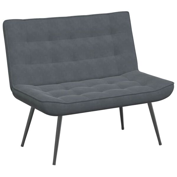 vidaXL Bench Dark Grey Velvet, Metal, Plywood 43.3 in x 29.1 in x 33.1 in