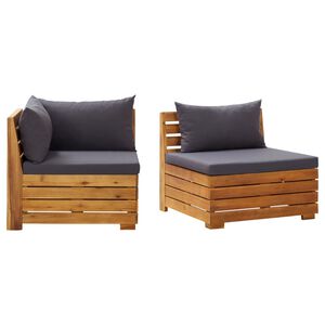 vidaXL Garden Lounge Set Dark Grey Solid Acacia wood Medium Modular