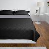 vidaXL Bedspread Black and Grey Microfiber with PP Cotton Filling