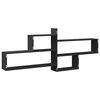 vidaXL Wall Shelf Black 65.9x7.1x26.8" Engineered Wood